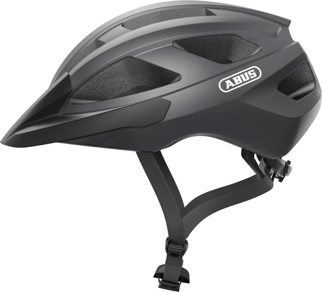 Zwarte ABUS fietshelm met ventilatieopeningen