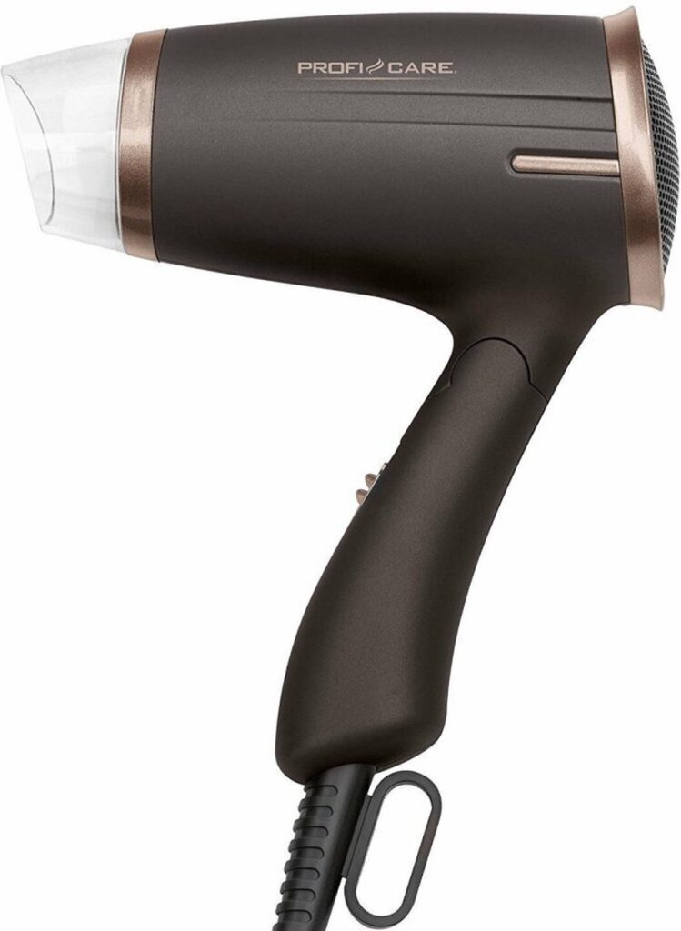Zwarte haardroger met bruine accenten