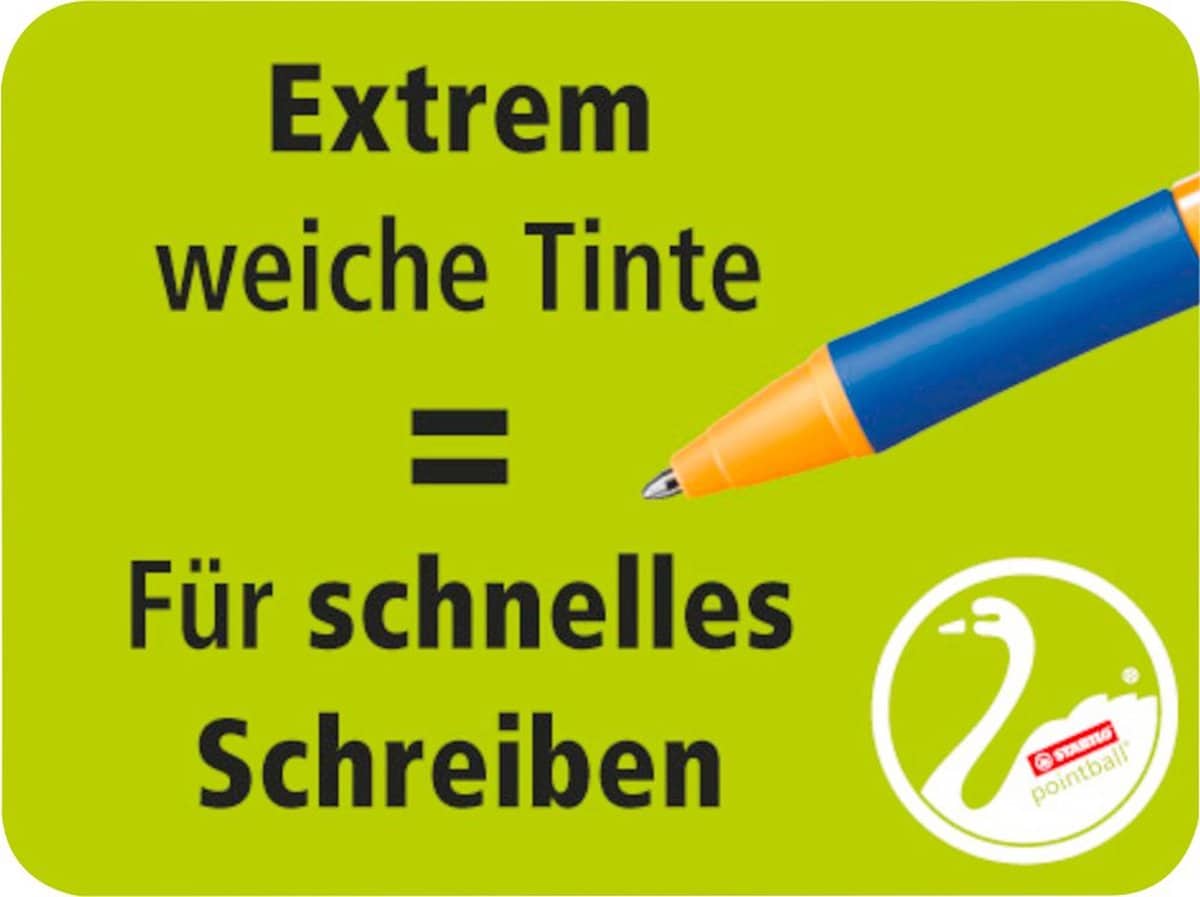 Pen met zachte inkt voor snel schrijven.