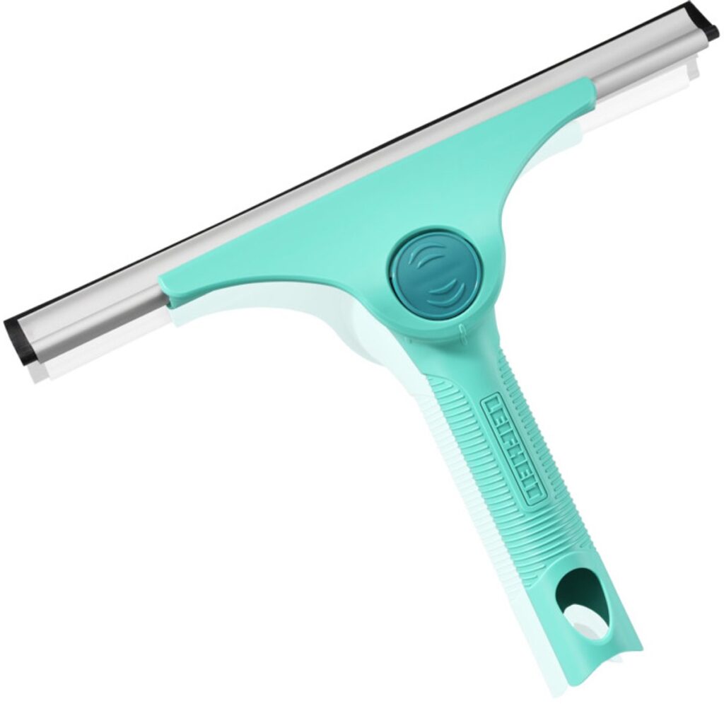 Mintgroene raamwisser met ergonomische handgreep