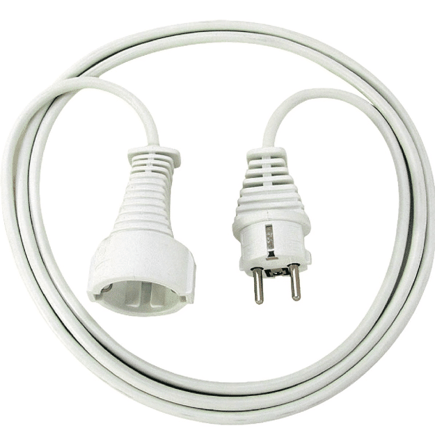 brennenstuhl kwaliteit kunststof verlengkabel met geaarde stekker en koppeling (verlengsnoer voor binnen met 2m kabel) wit