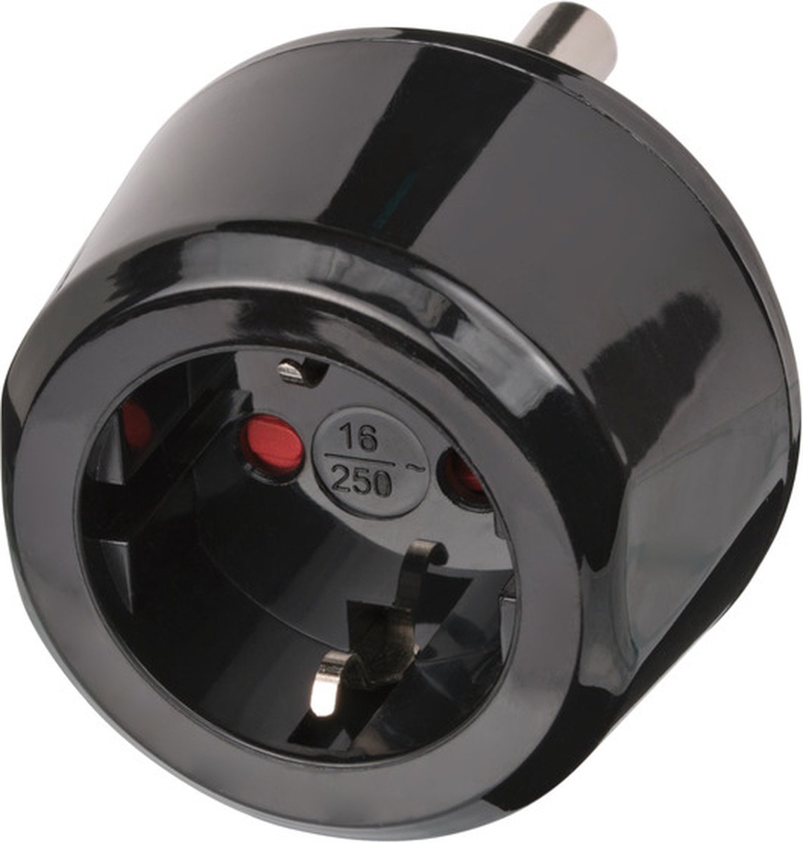 Black European plug adapter for power outlet