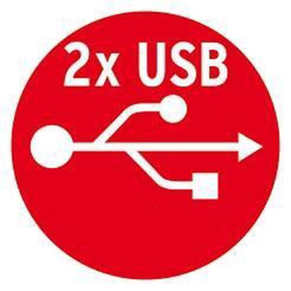 Rood pictogram twee USB-poorten