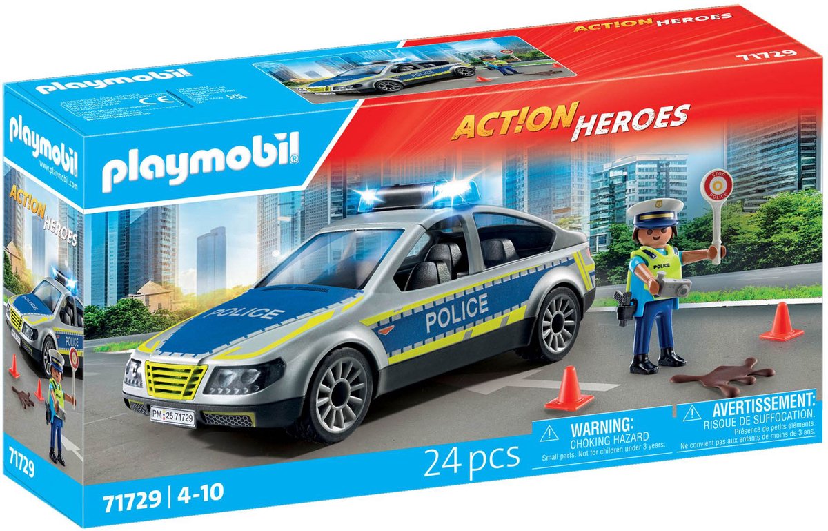 Playmobil politieauto speelgoedset met agent.