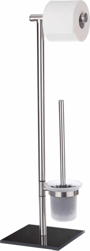 RVS toiletrolhouder met borstel en houder
