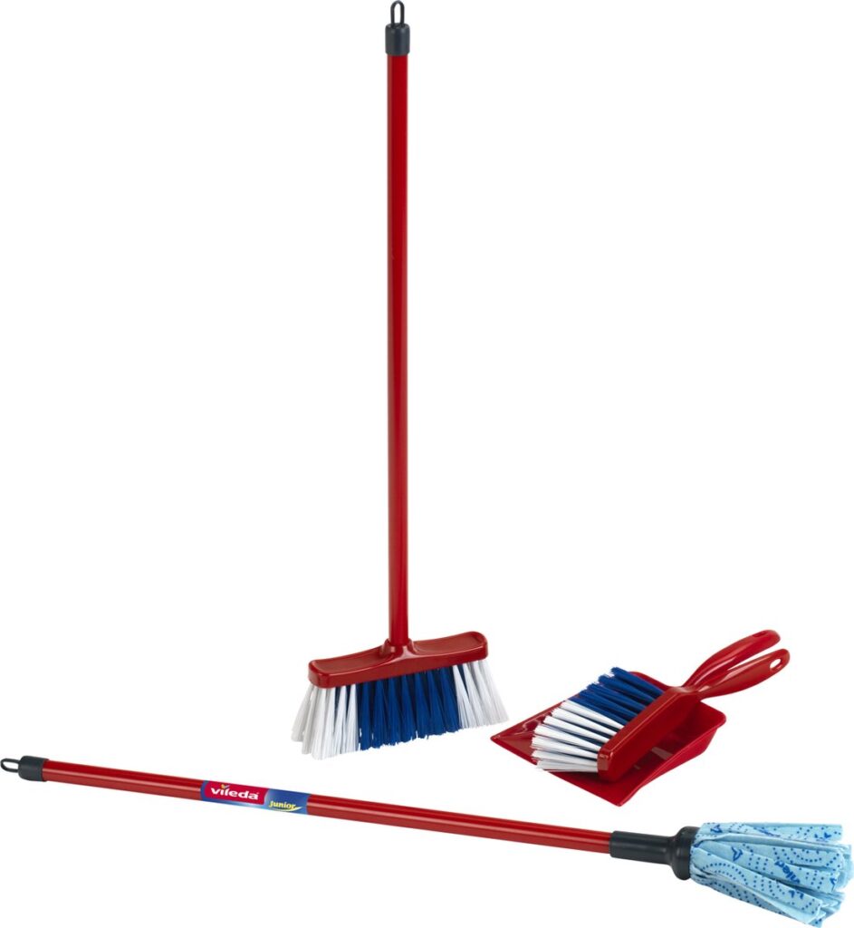 Children's cleaning set with a broom, dustpan, and mop