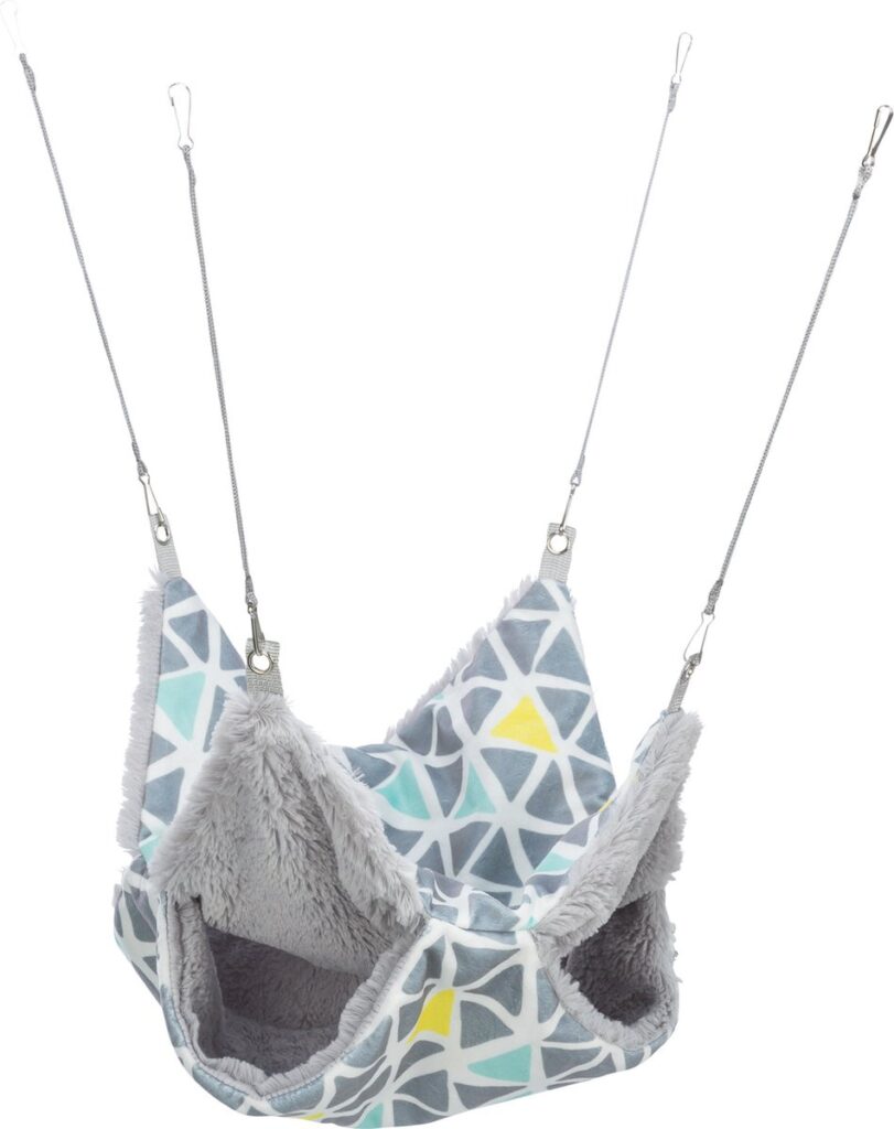 Pluche hangmat voor huisdieren met patroon.