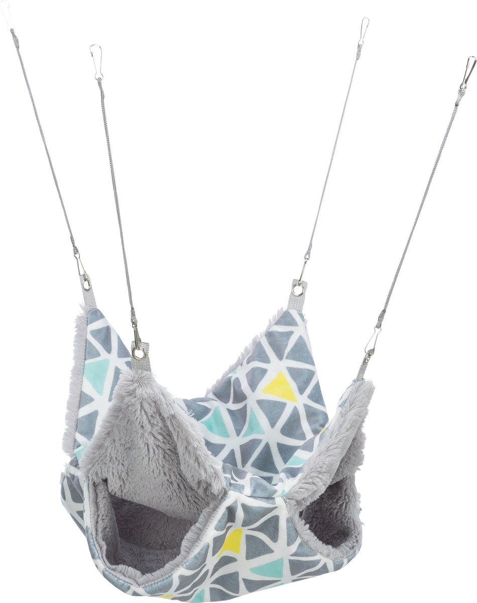 Pluche hangmat voor huisdieren met patroon.