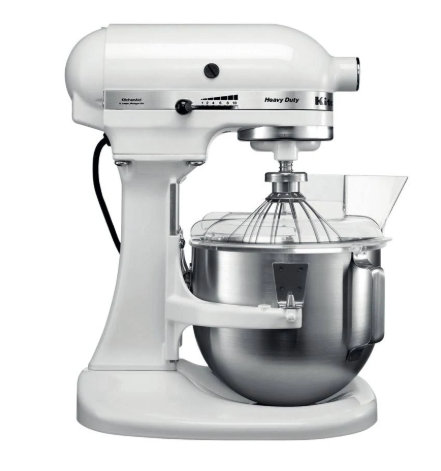 Witte staande mixer met kom en garde