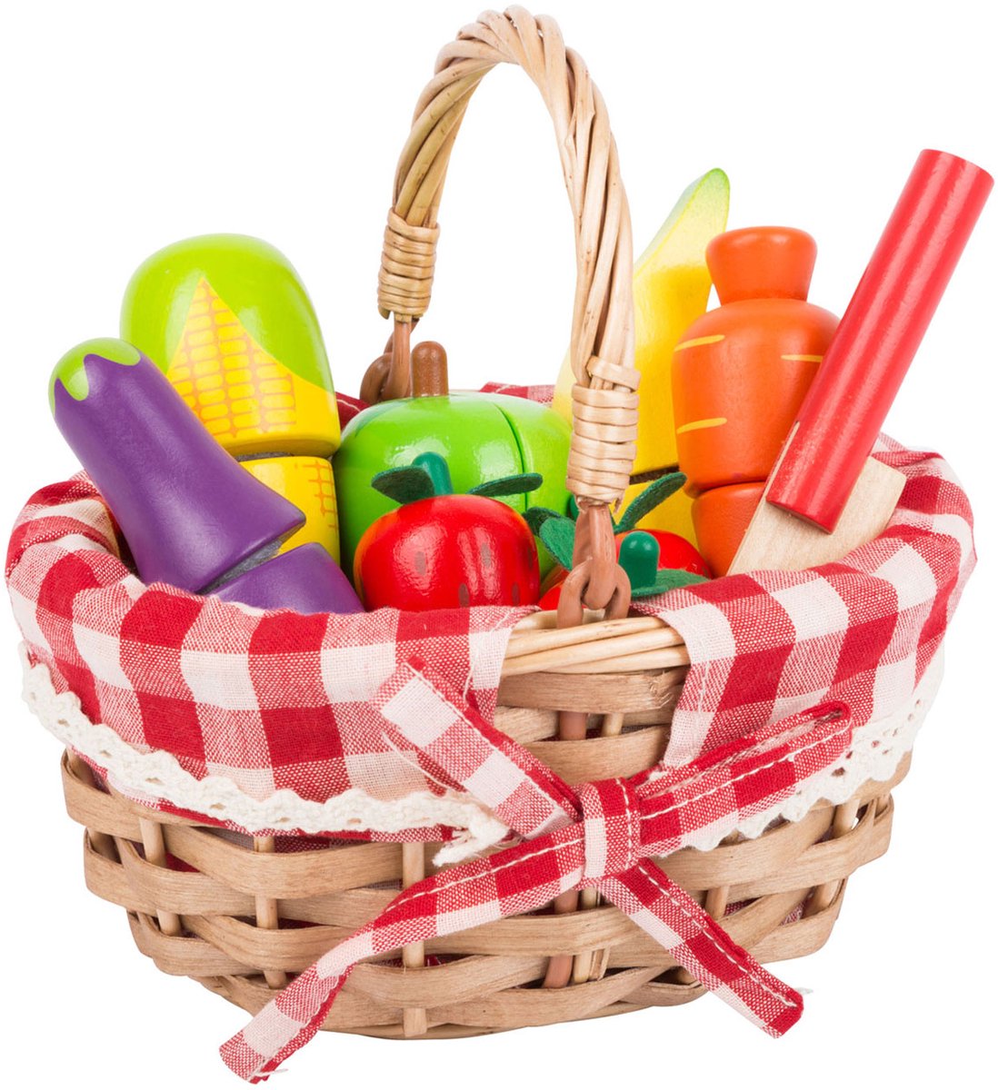 Panier avec des fruits et légumes jouets