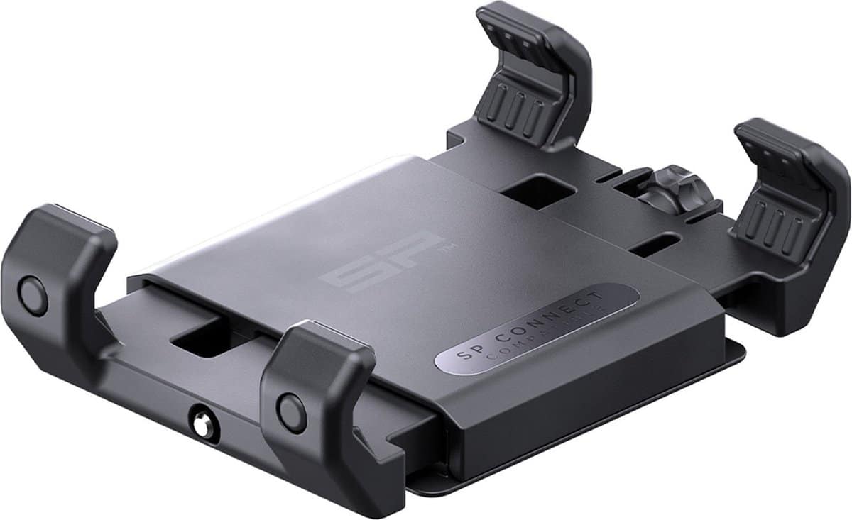 Zwarte houder voor fiets- of motoraccessoires