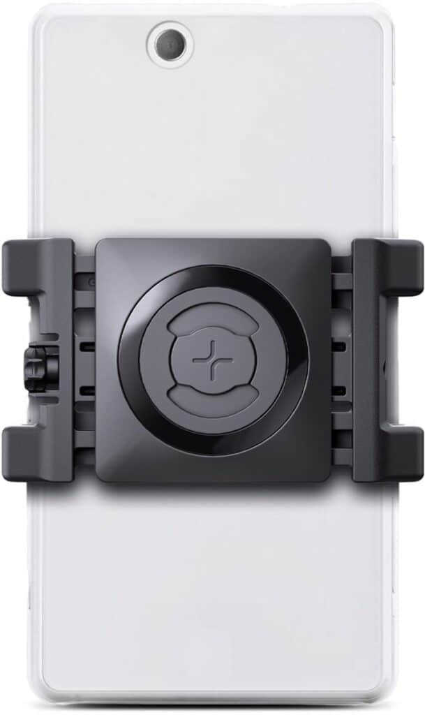 Smartphone bike mount, rear view.
