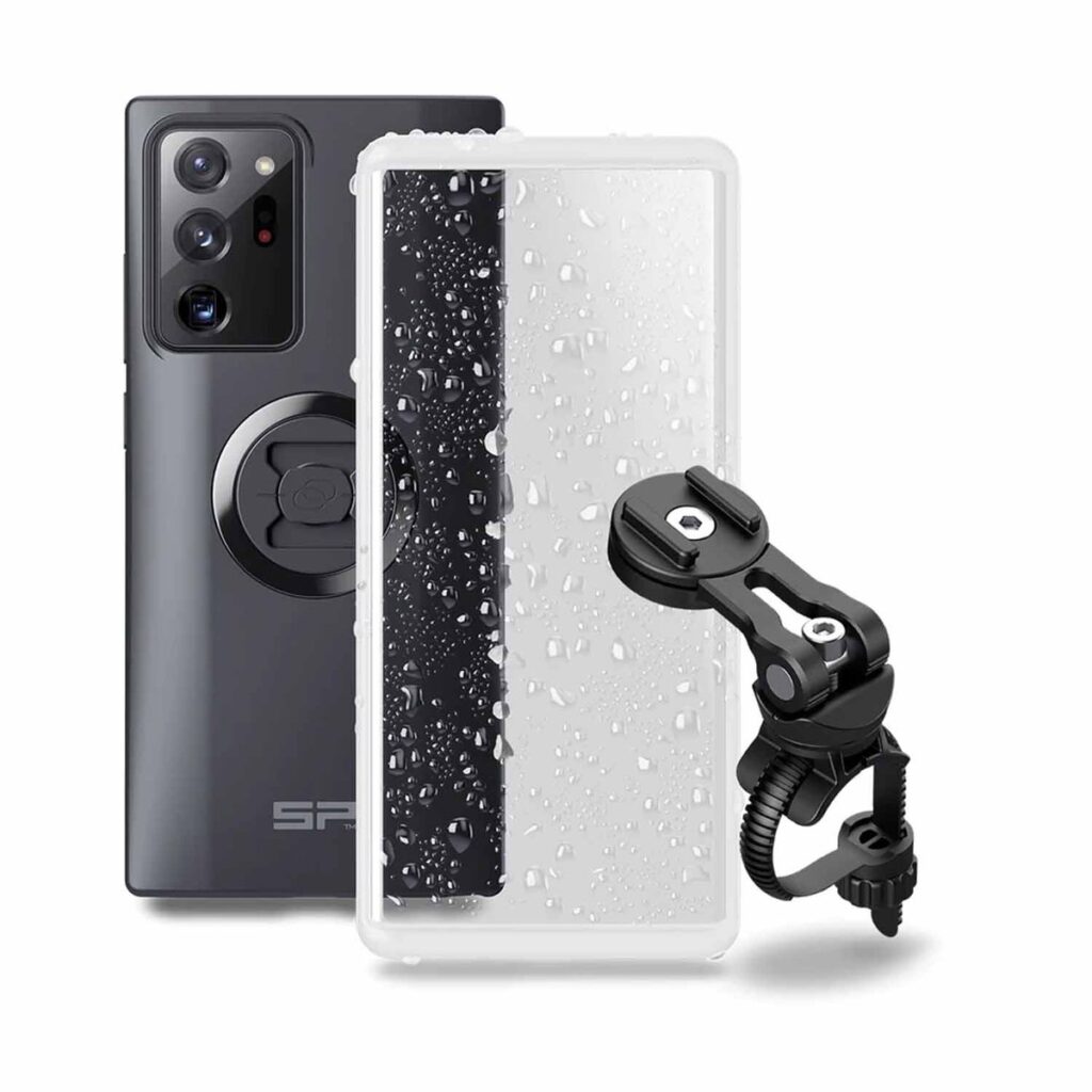 Telefooncase en houder met waterdruppels