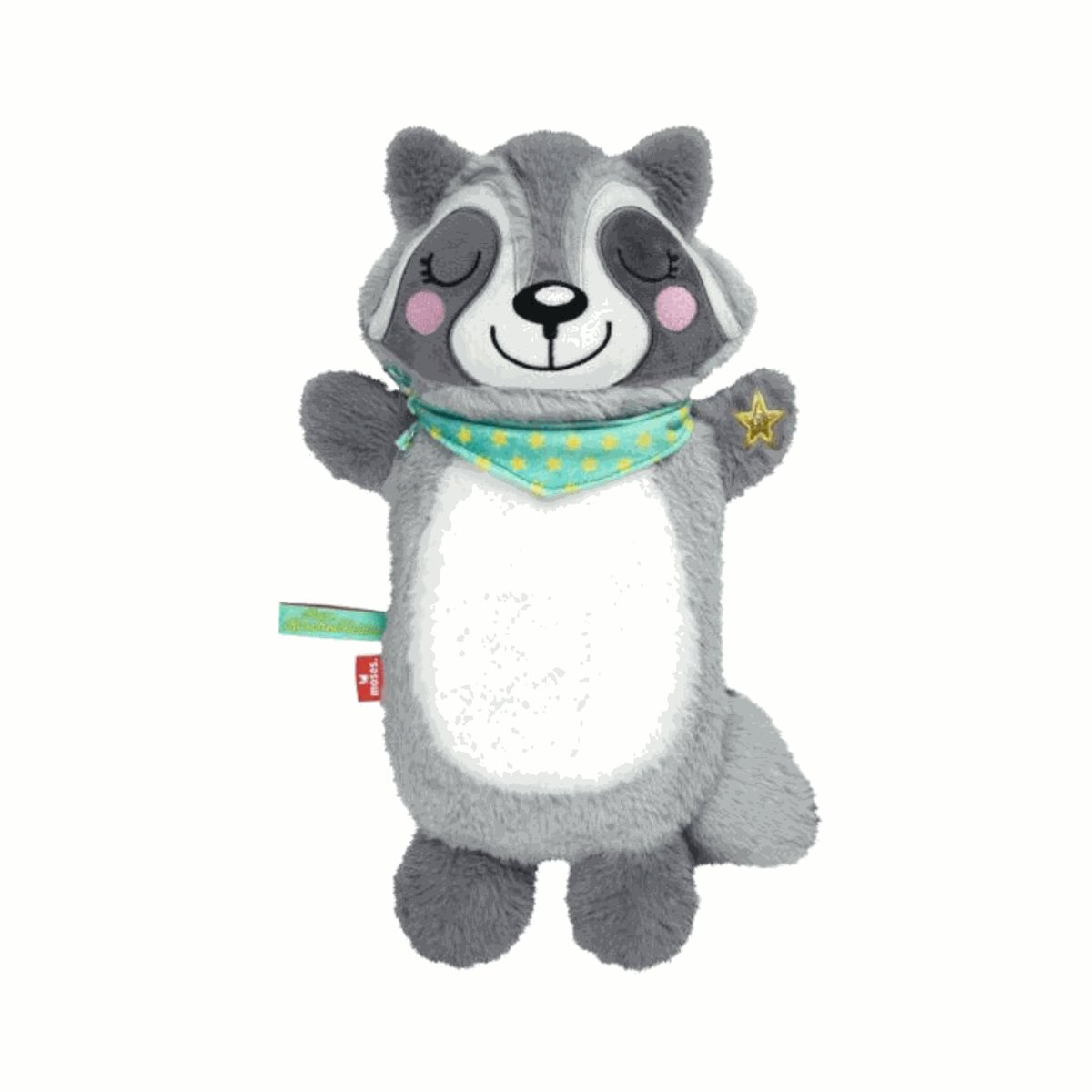 Pluchen wasbeerknuffel met sjaaltje