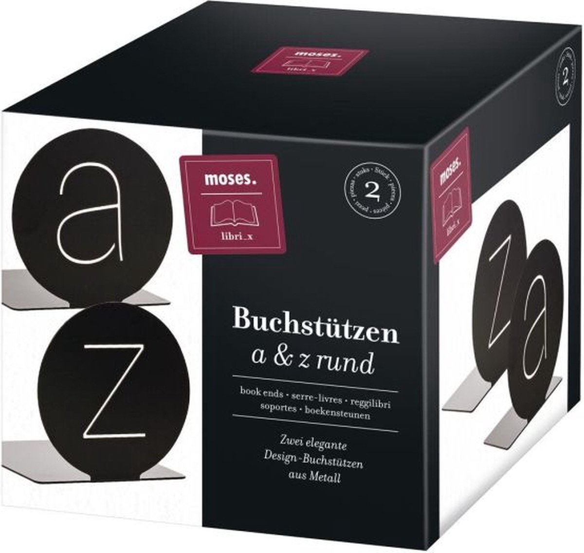 Boekensteunen met letters a en z