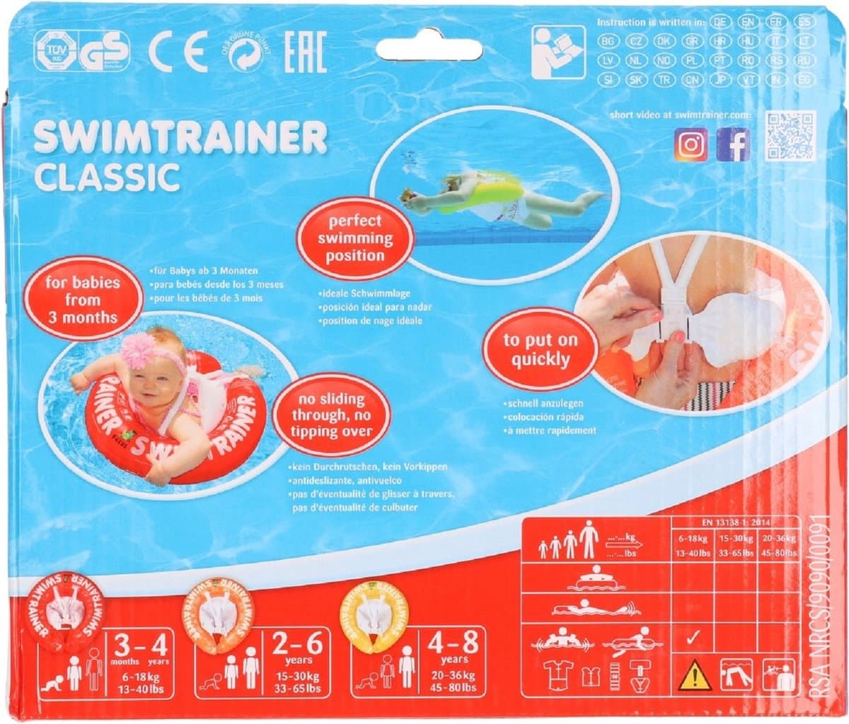 Zwemband voor baby's vanaf drie maanden met goede pasvorm.