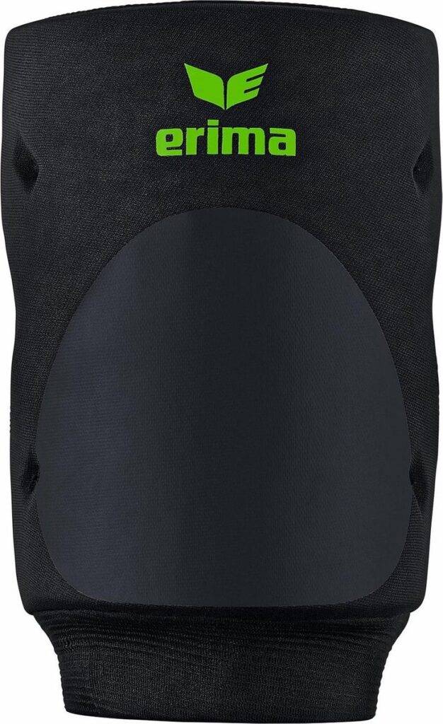 Black Erima knee pad with green logo