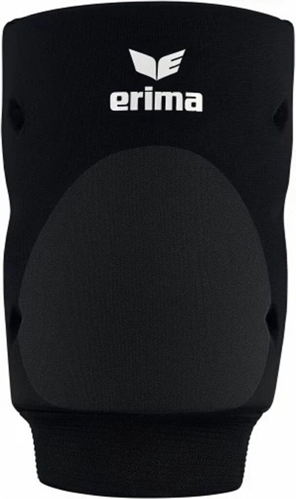 Black knee pad with logo, brand Erima.