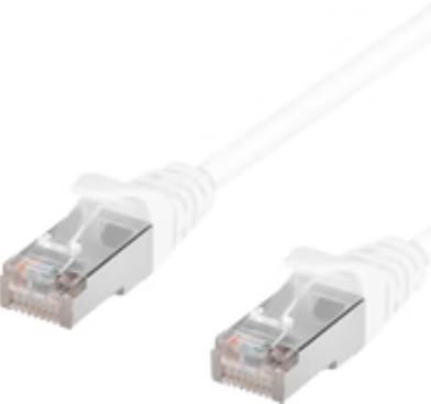 Witte netwerkkabel met RJ45-connectoren