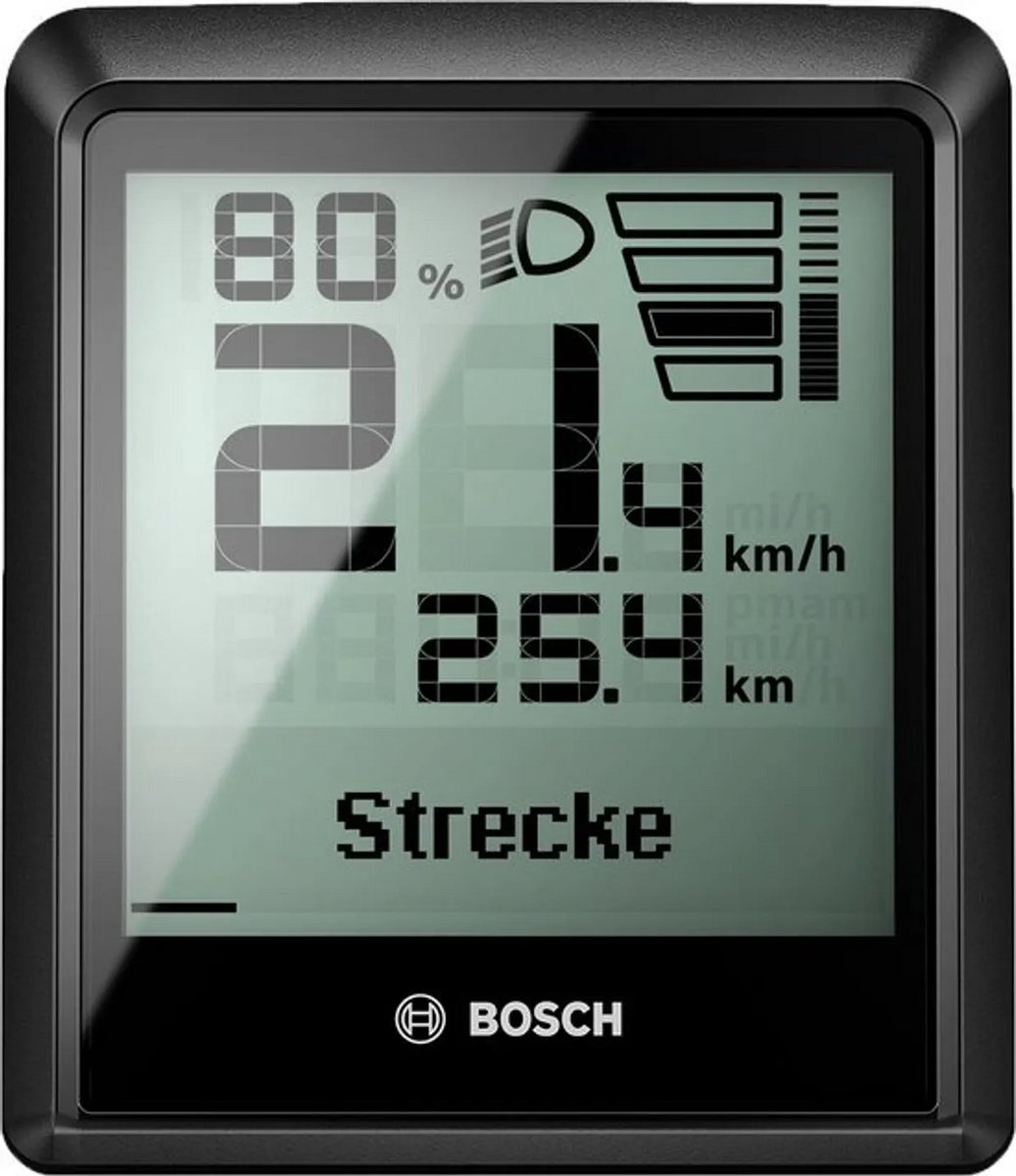 Bosch e-bike display met batterij en snelheid