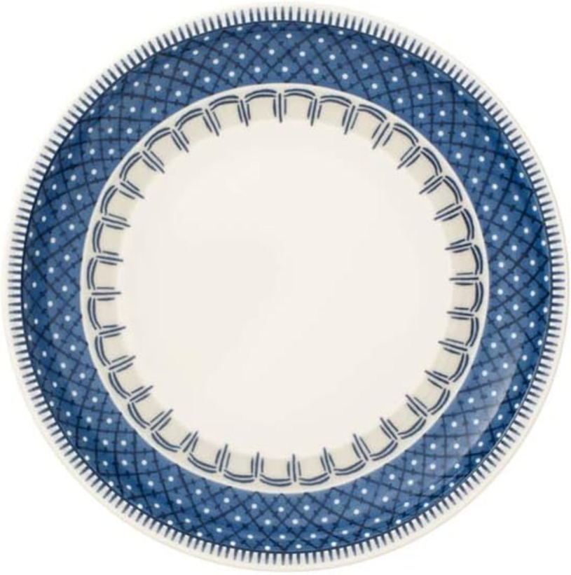 Keramisch bord met blauw patroon