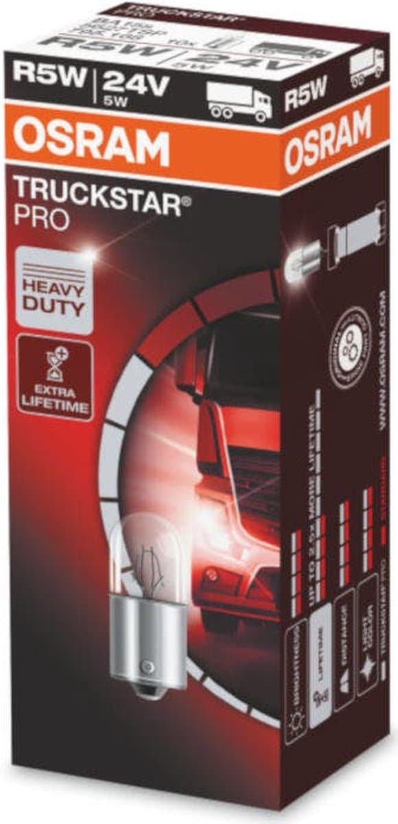Emballage de la lampe de voiture Osram Truckstar Pro, 24V, 5W.