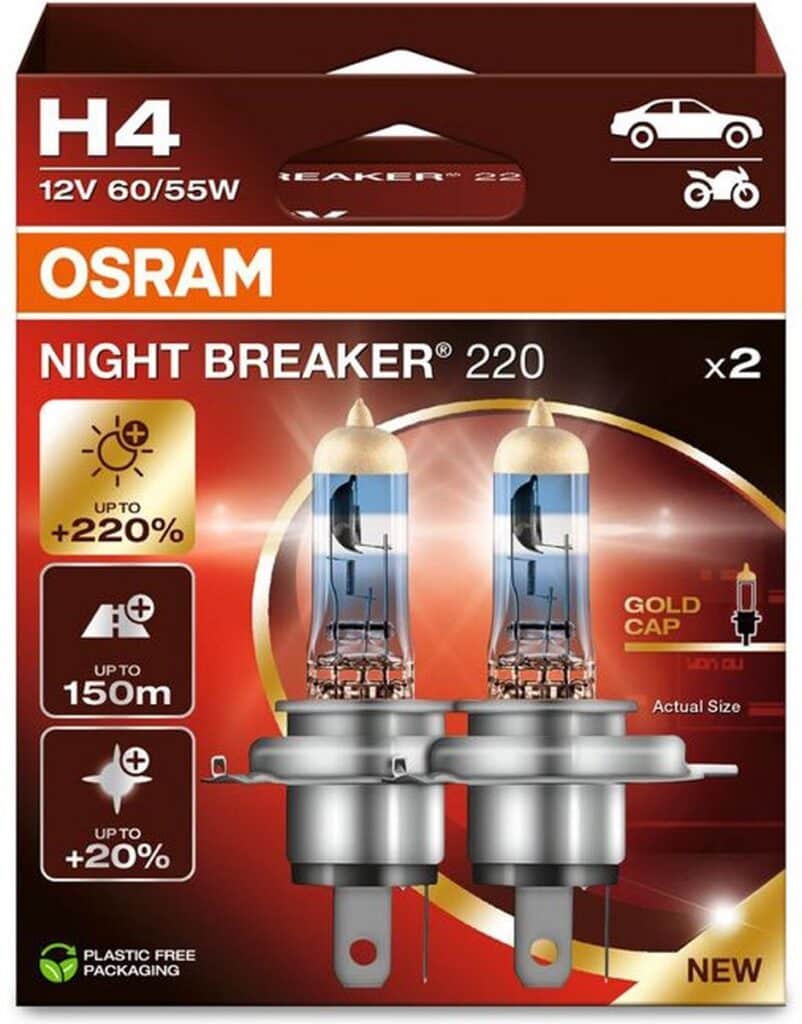 Ensemble de lampes automobiles Osram Night Breaker 220 H4