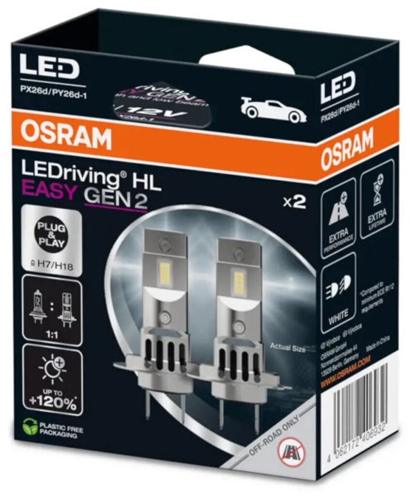 OSRAM LEDriving HL Easy Gen2 Car Bulbs Packaging