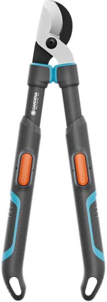 Takkenschaar met ergonomische handvatten voor tuinonderhoud.