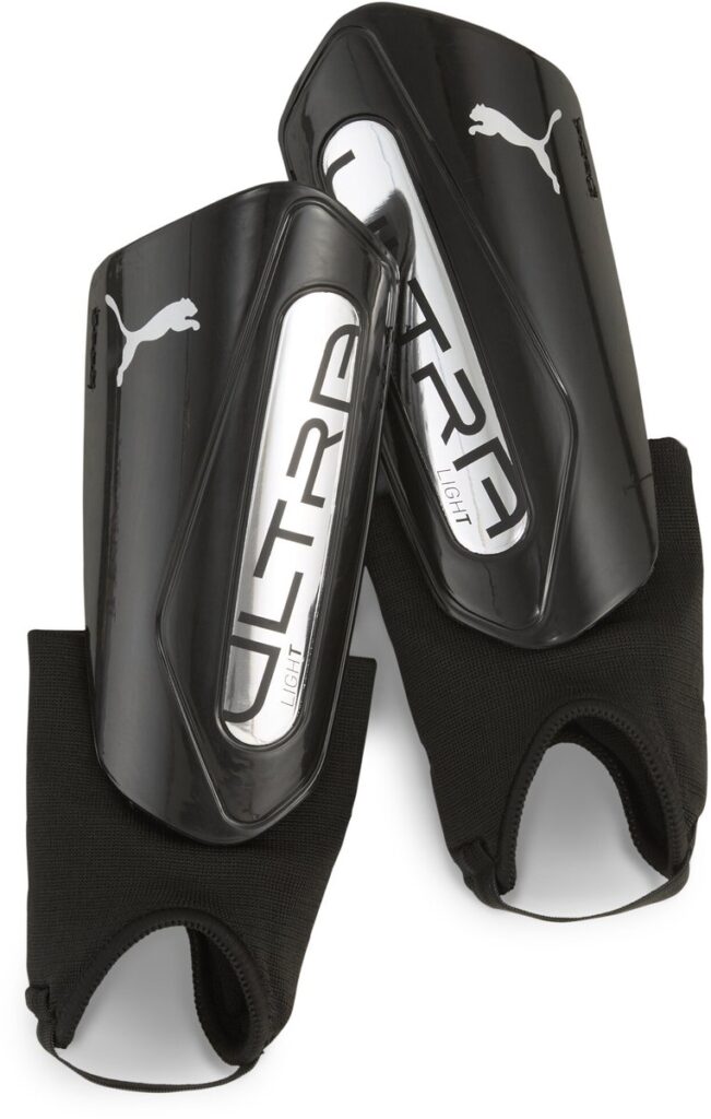 Zwarte voetbal scheenbeschermers met logo en sokken