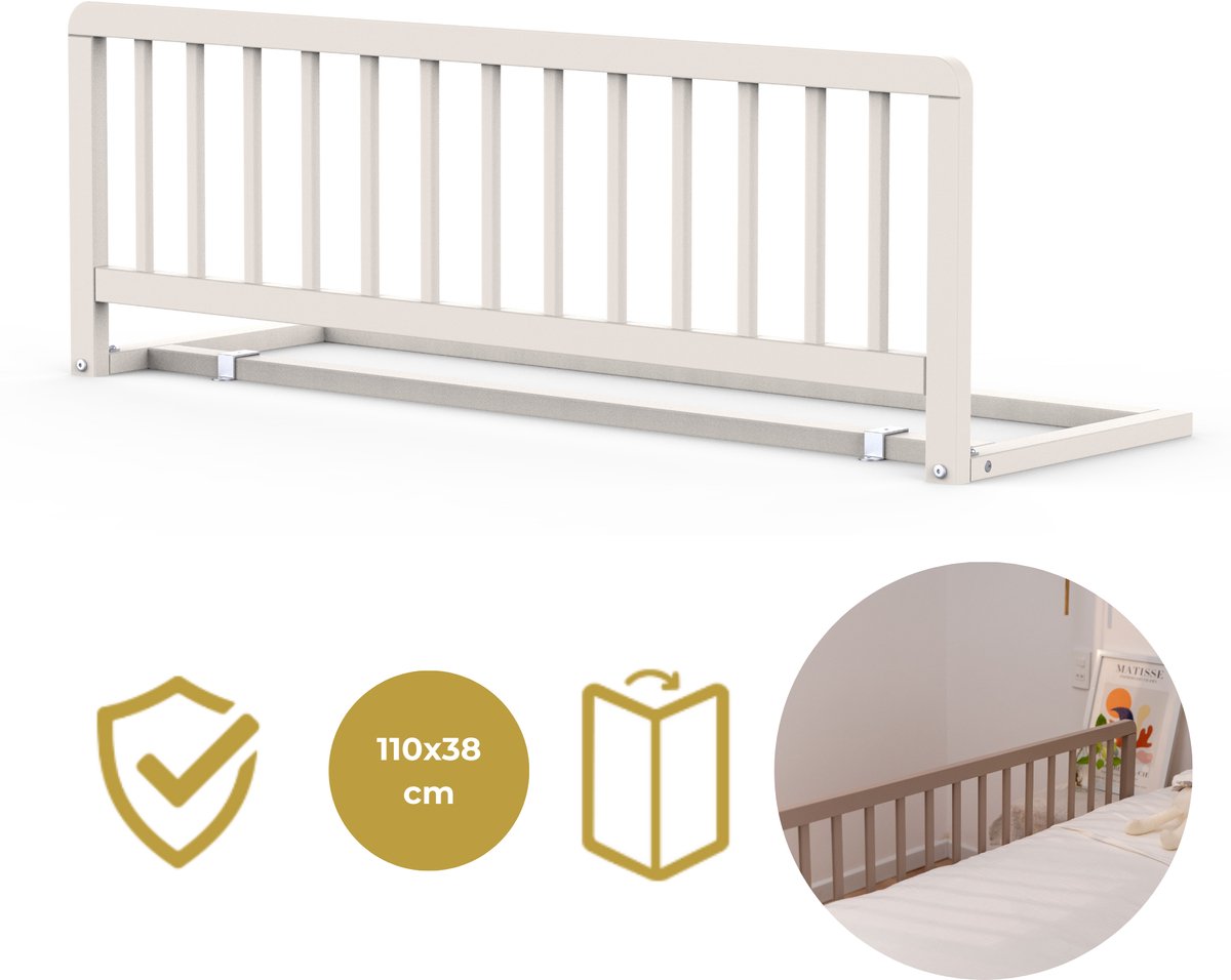 Opklapbaar bedhek, 110x38 cm beige.