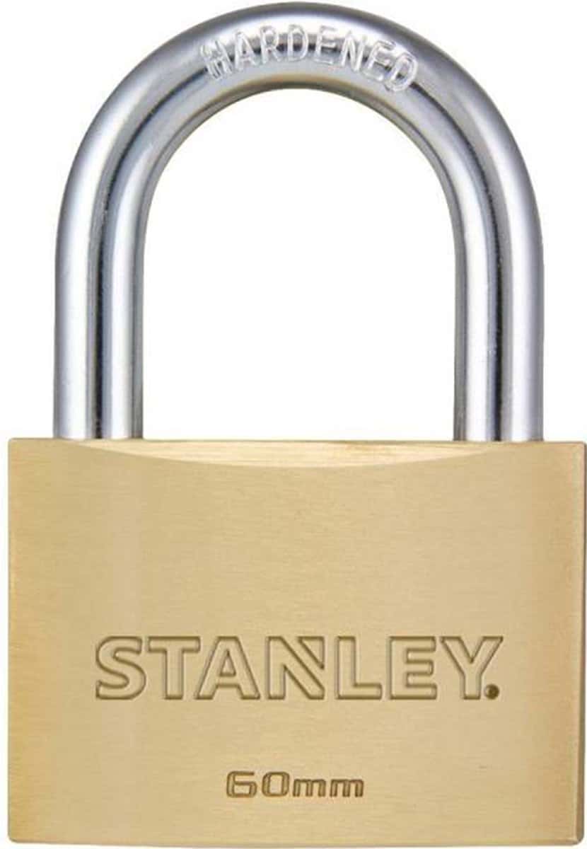 Goudkleurig hangslot Stanley 60mm