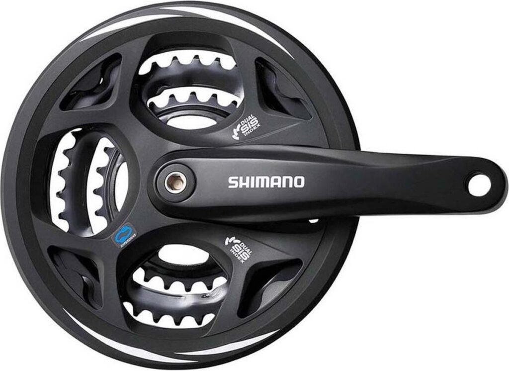 Shimano crankstel met drie kettingbladen