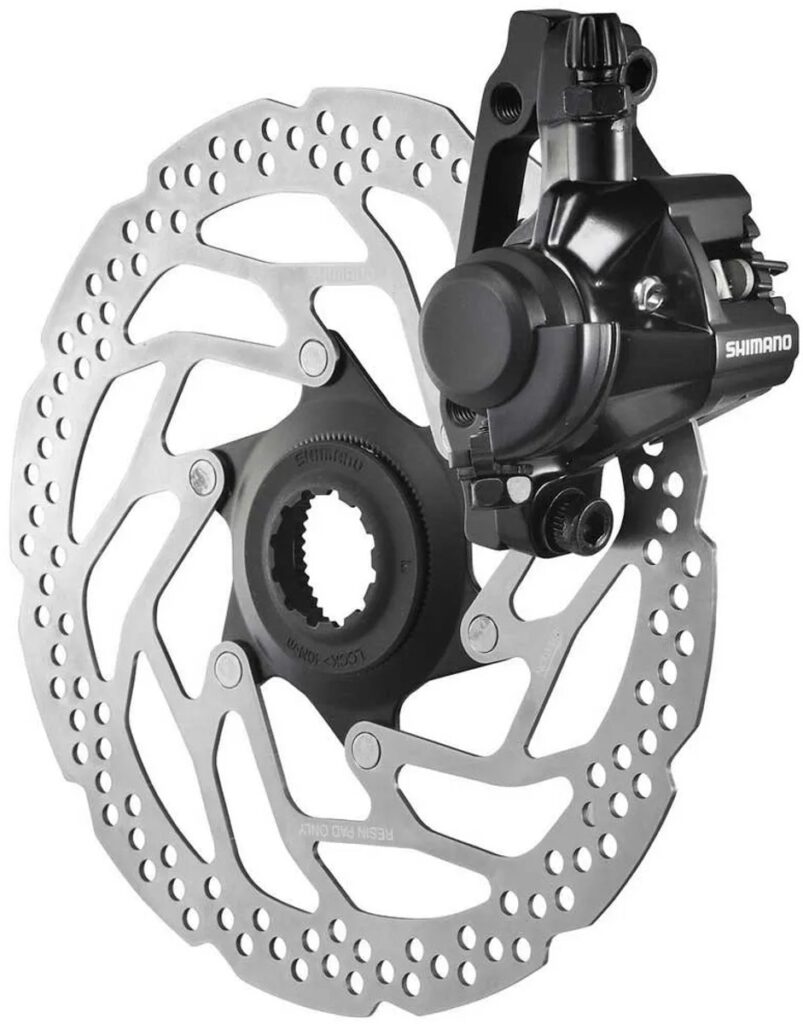 Shimano disc brake with caliper for bicycles