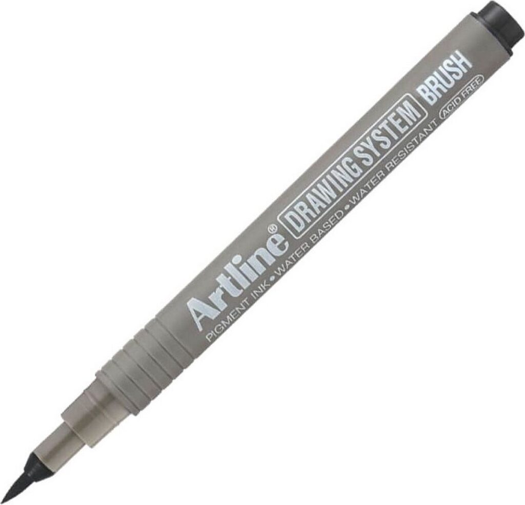 Artline penselenstift voor tekenen met zwarte inkt.