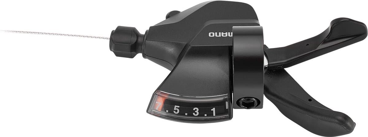 Zwarte fietsv versnelling hendel met kabel