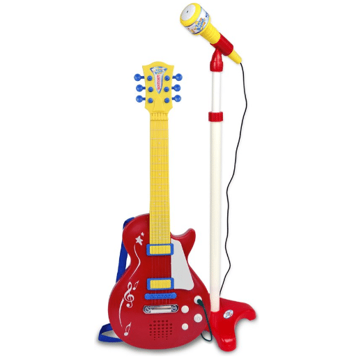 bontempi spa rock gitaar met microfoon, rood