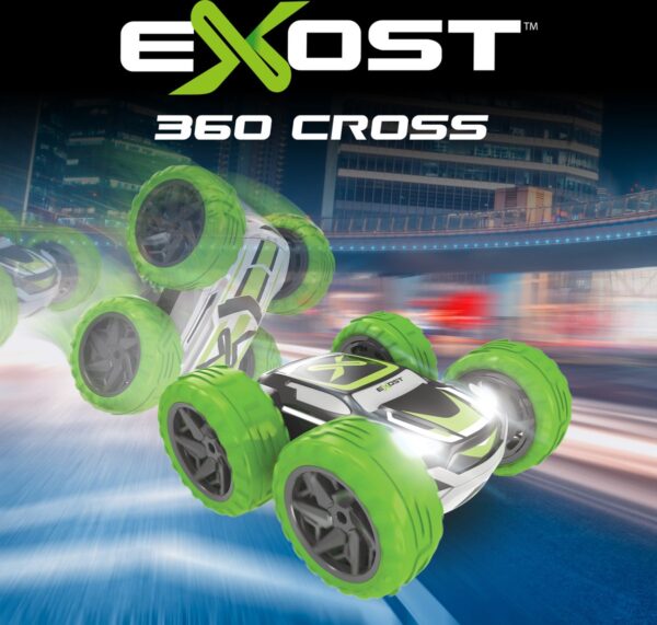 Exost 360 Cross speelgoedauto met groene wielen