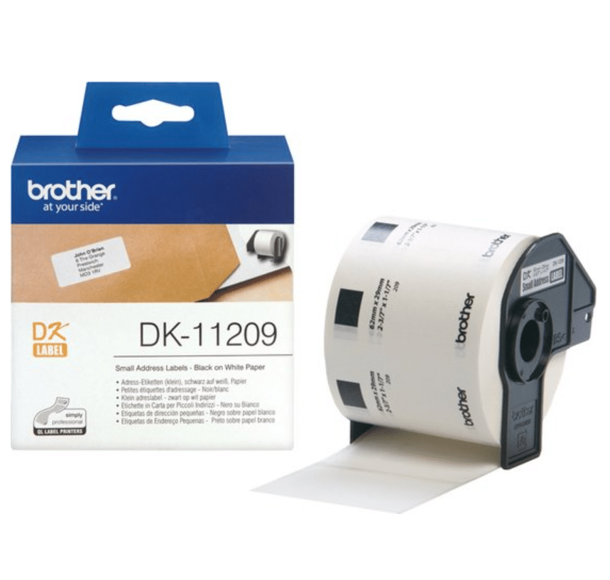 brother dk 11209 labels (29 mm x 62 mm) 1 rol