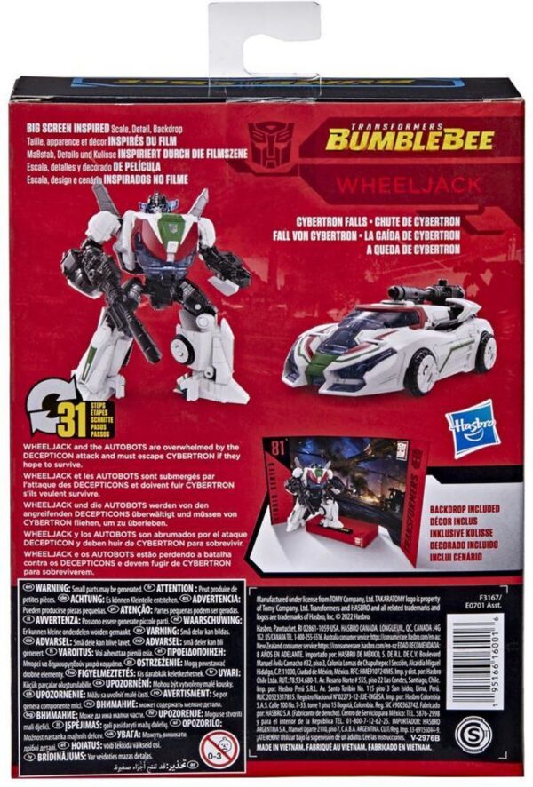 Bumblebee Wheeljack transformeerbare robot en auto speelgoeddoos.