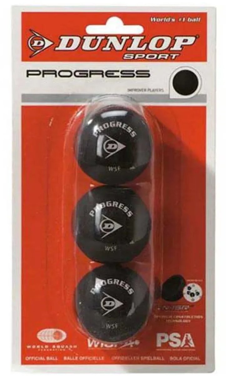 Dunlop Progress squashballen in verpakking