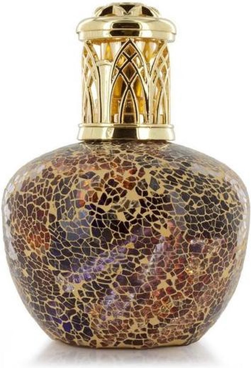 Mozaïek geurlamp met gouden sierdop
