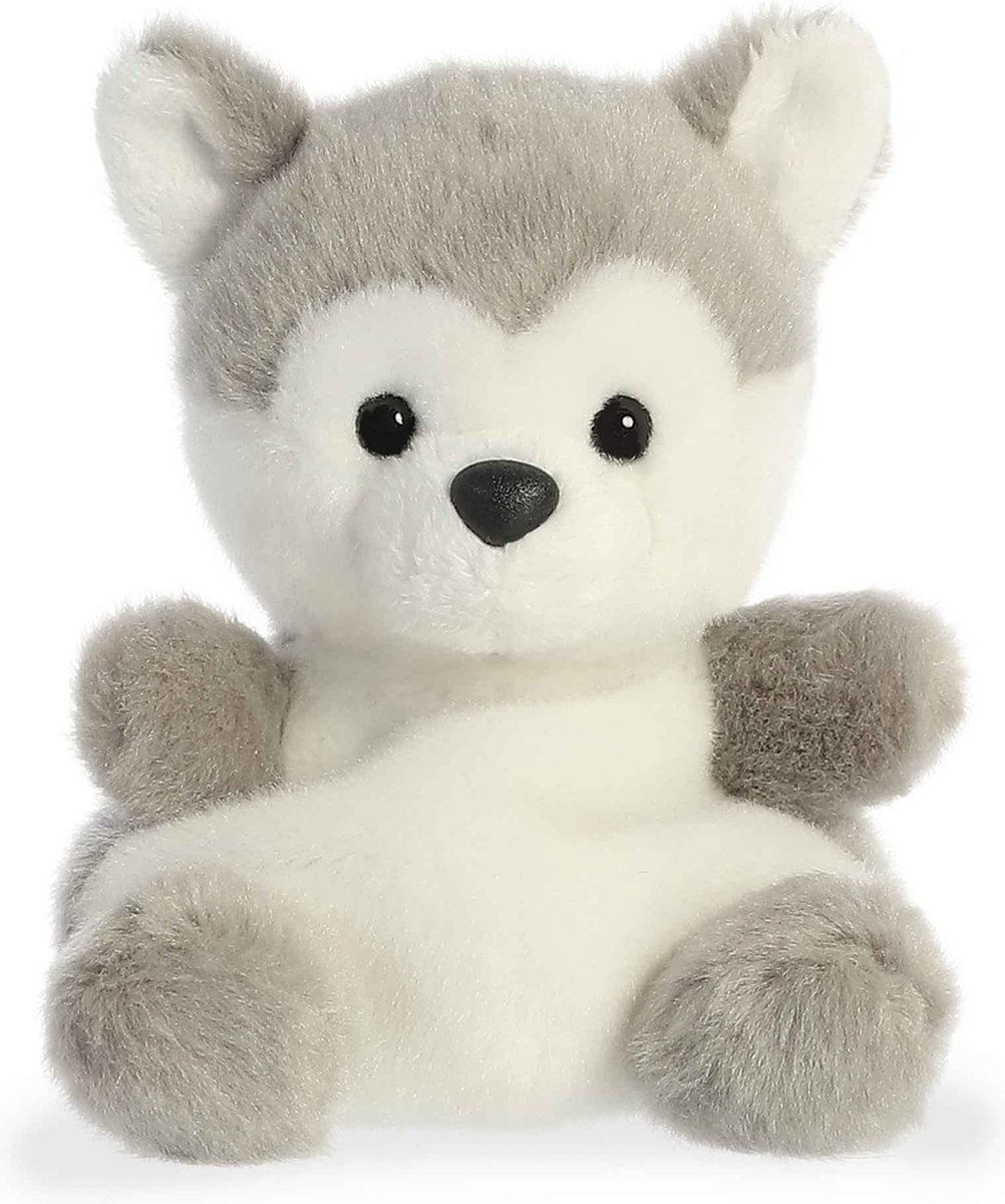 Pluchen speelgoed wolf met grijze en witte vacht