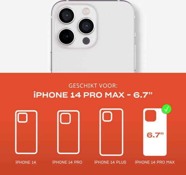 iPhone 14 Pro Max hoescompatibiliteit aangegeven.