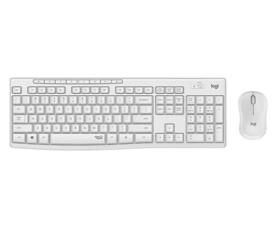 logitech mk 295 stil draadloos toetsenbord en muis wit azerty
