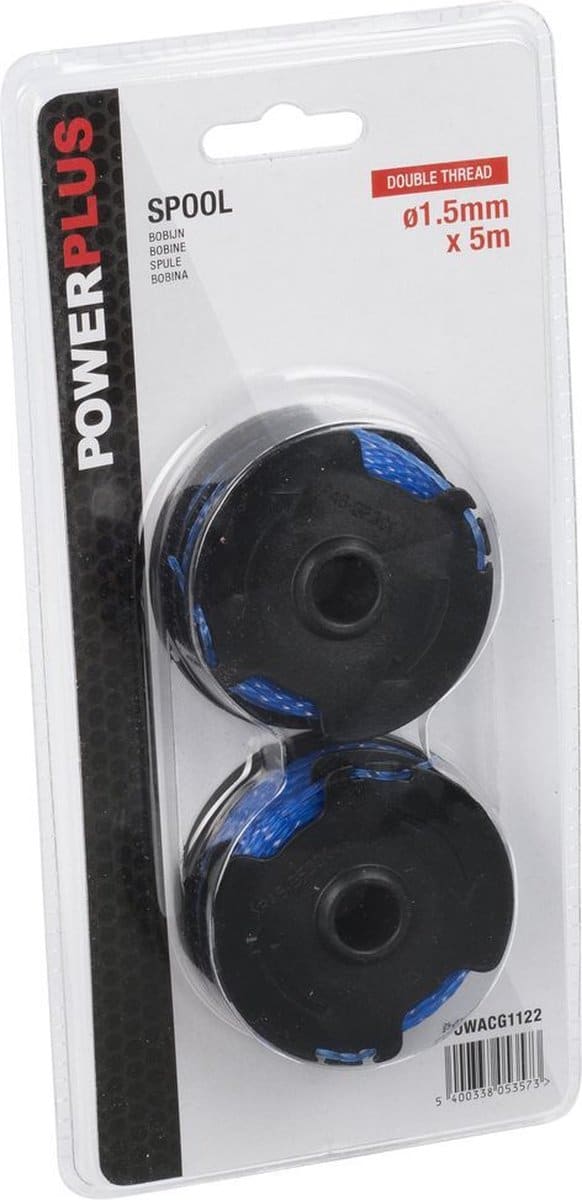 Powerplus spoel, dubbele draad, 1.5mm x 5m.