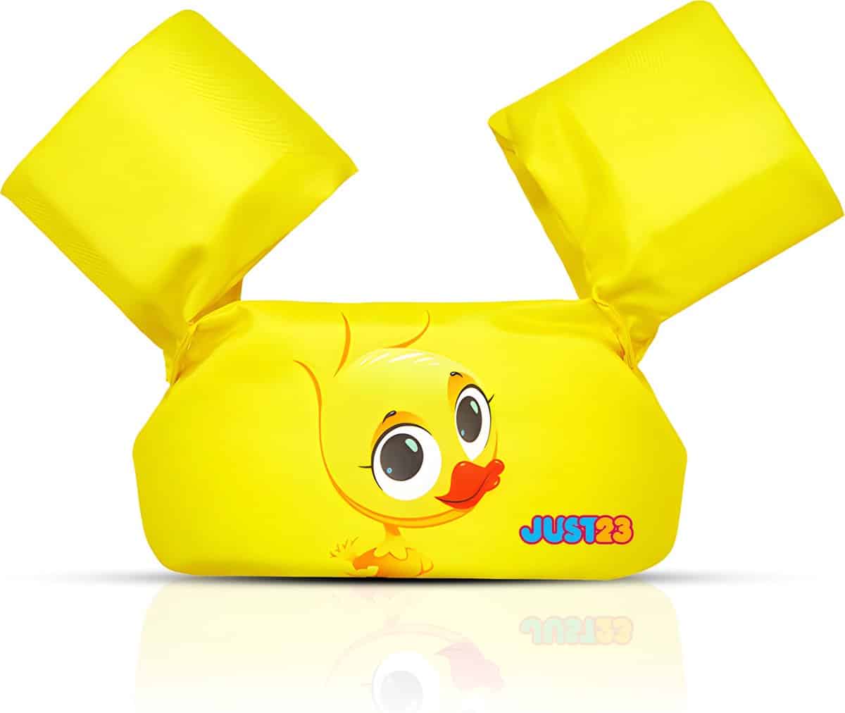 Gele zwemvest met schattig eendje-ontwerp.