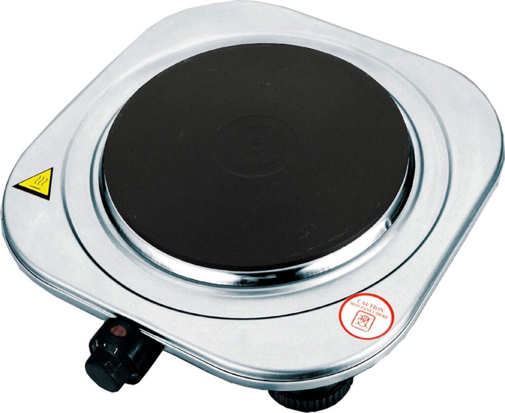 Elektrische kookplaat met warme kookzone.