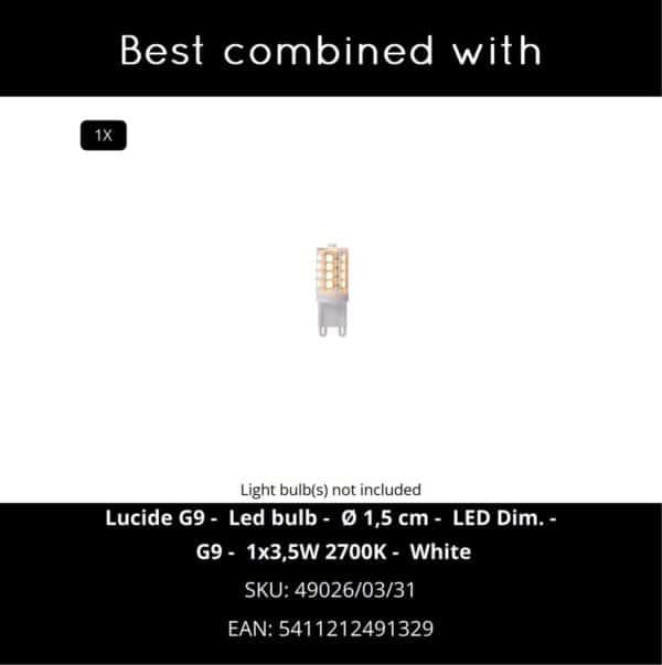 Lucide G9 LED lamp specificaties en EAN-code