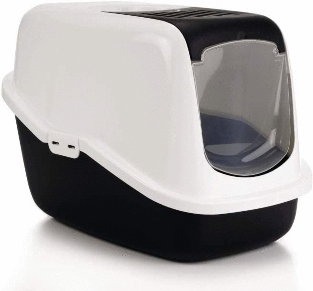 Gesloten kattenbak met deksel en ingang